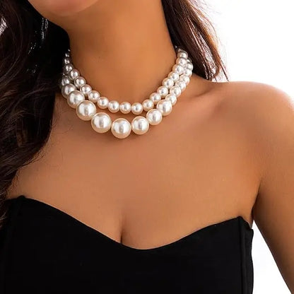 Latest Design Artificial Pearl Mala 2 Layer with Earring – Imitation Jewellery Set