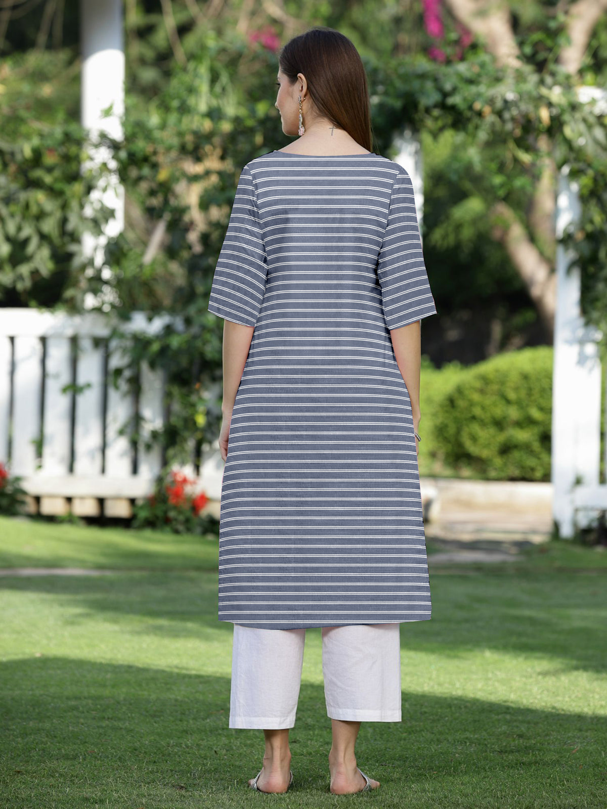 latest Cotton Fancy Stripped Kurti - TC-513-L
