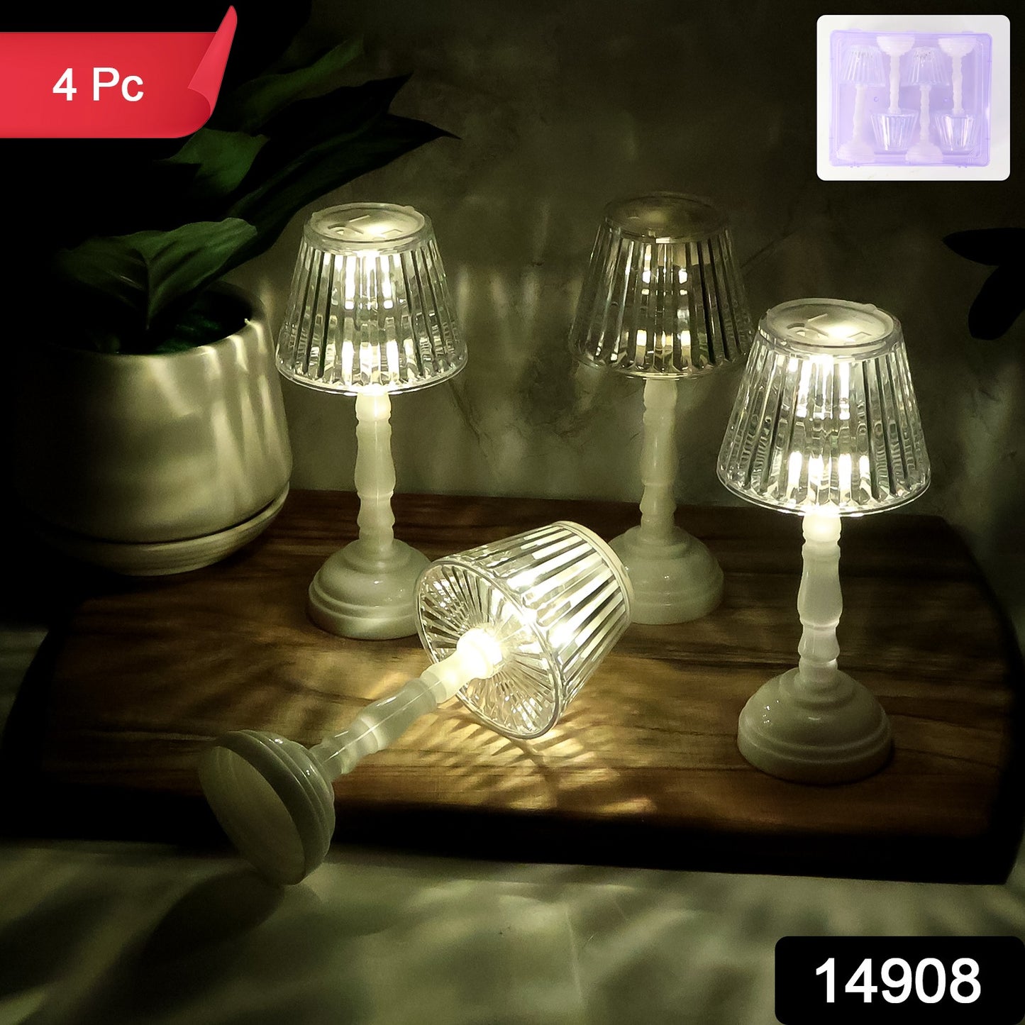 Led Crystal Table Lamps (4 Pc)