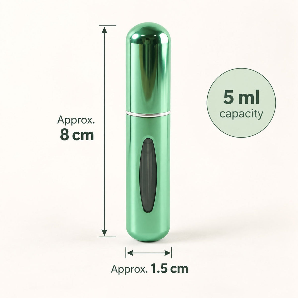 Set of four Wukusy mini refillable perfume spray bottles with refill valves, ideal for travel and on-the-go fragrance application.