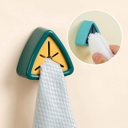 4-pc Self-adhesive Push Grip Towel Holders - Drill-free Install