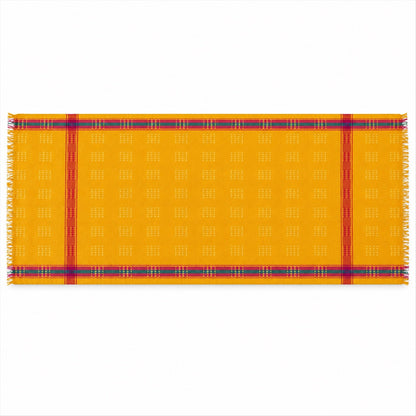 Wukusy festive shawl dupatta with contrast striped borders, 126x48 cm, featuring vibrant patterns and elegant fabric.