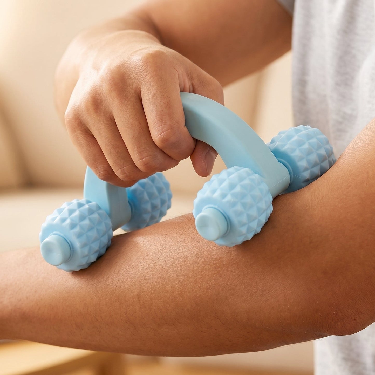 Handheld 4 Roller Body Massager For Muscle Relaxation Arms Legs And Back (1 Pc)