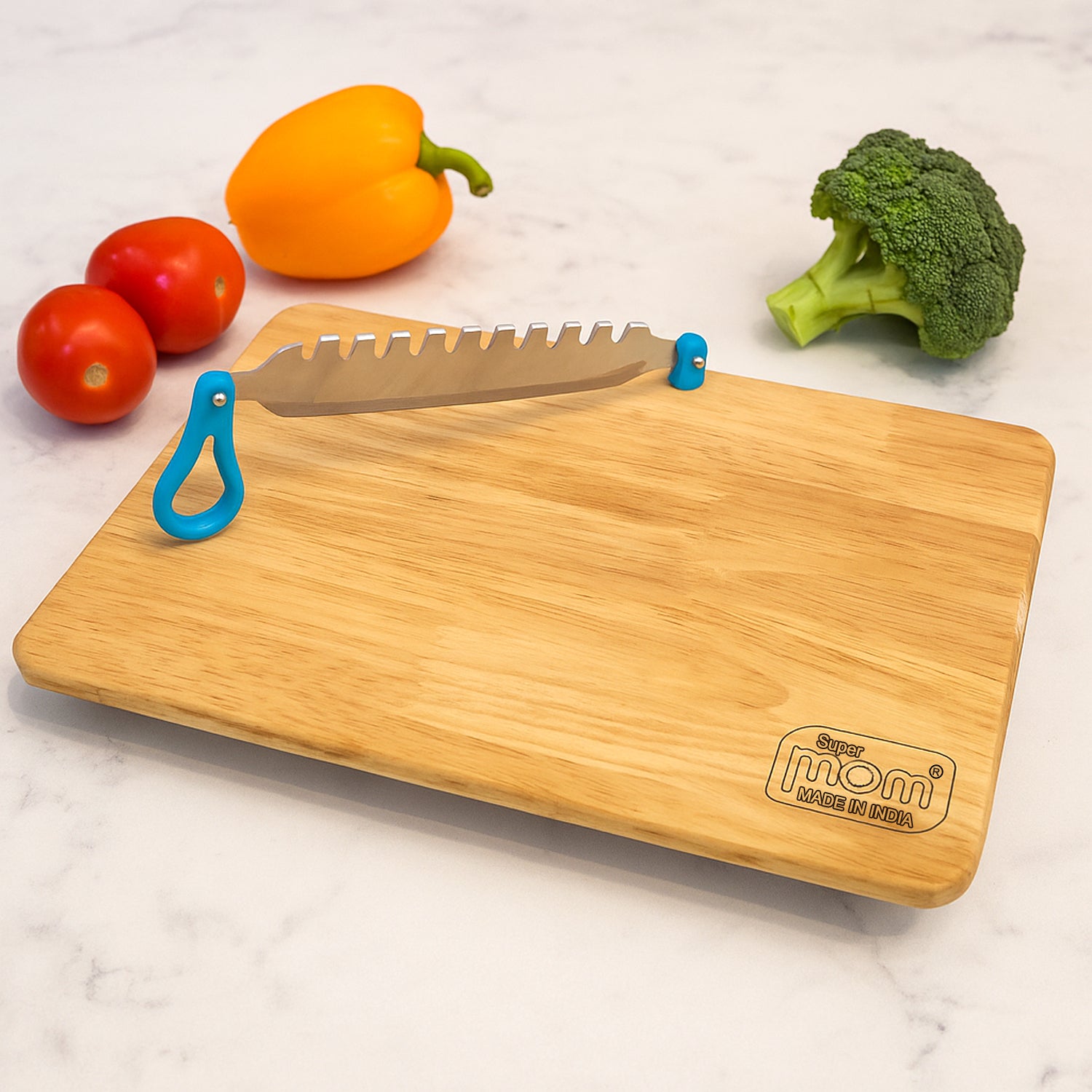 Wukusy Supermom wooden craft cutting and chopping board, rectangular with smooth finish, ideal for kitchen prep and craft projects