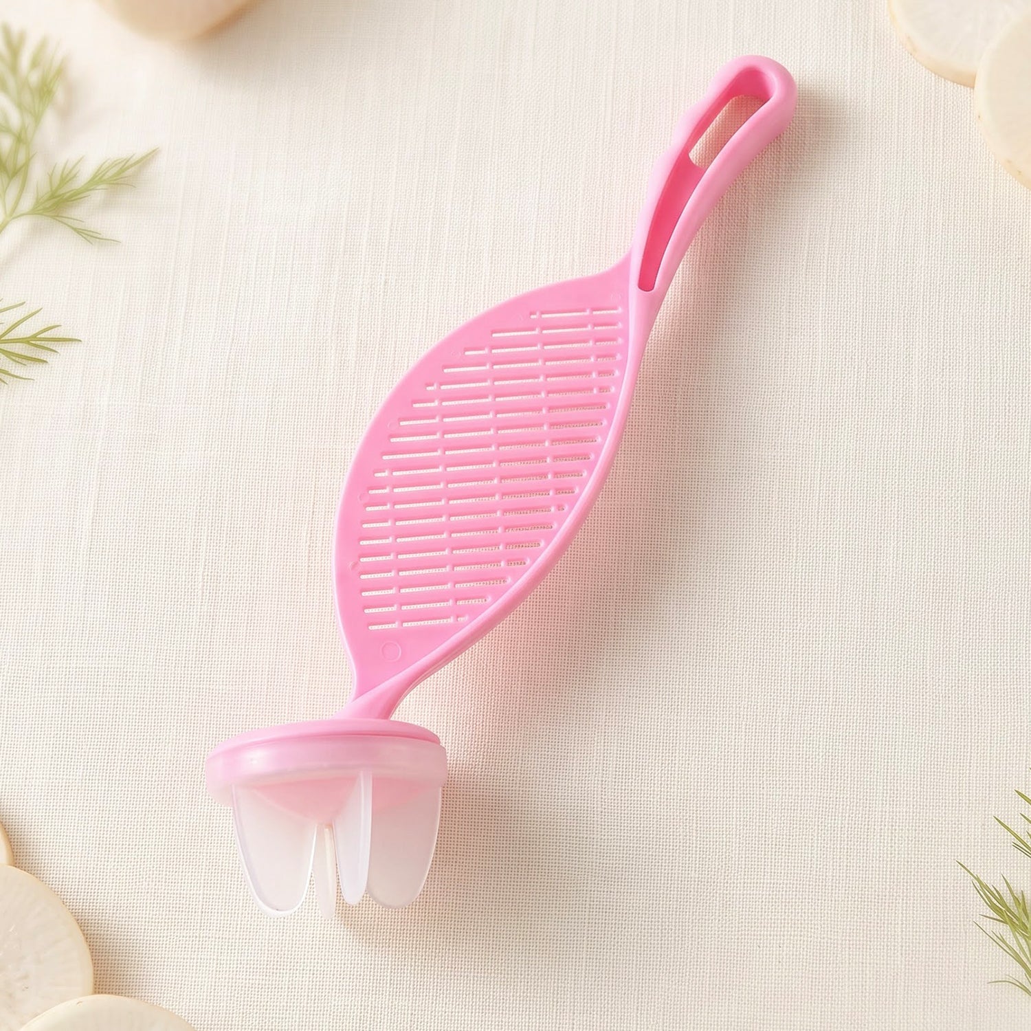 Plastic Rice Washing Strainer Spoon With Handle For Kitchen Draining Tool (1 Pc)