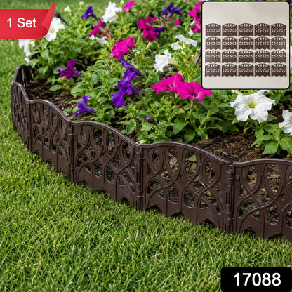 Wukusy decorative plastic garden fence border set with colorful flower and yard design, ideal for lawn and flower beds.