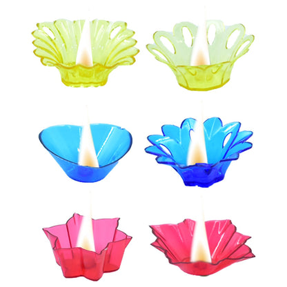 6004a Candle Cup With Multi Shape  (Multicolor)
