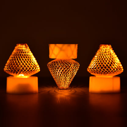 Set of 12 flameless LED decorative candles by Wukusy, acrylic tea lights for home decor, gifting, and festive celebrations