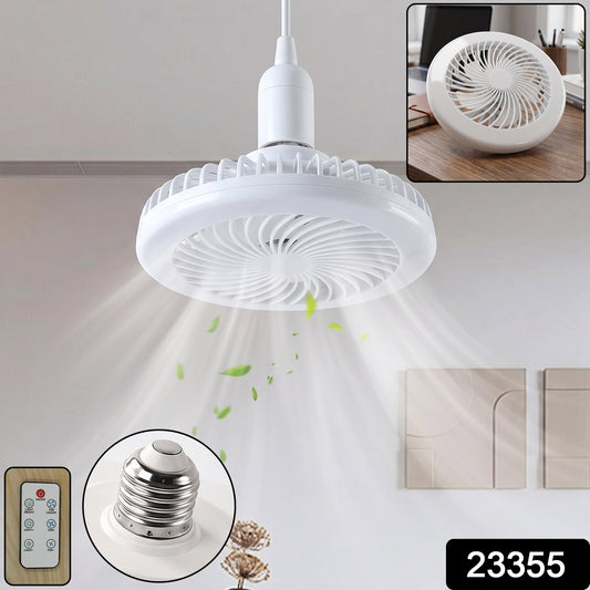 Remote Control Ceiling Fan With Light E27 Socket Led Lamp Fan For Home (1 Set)
