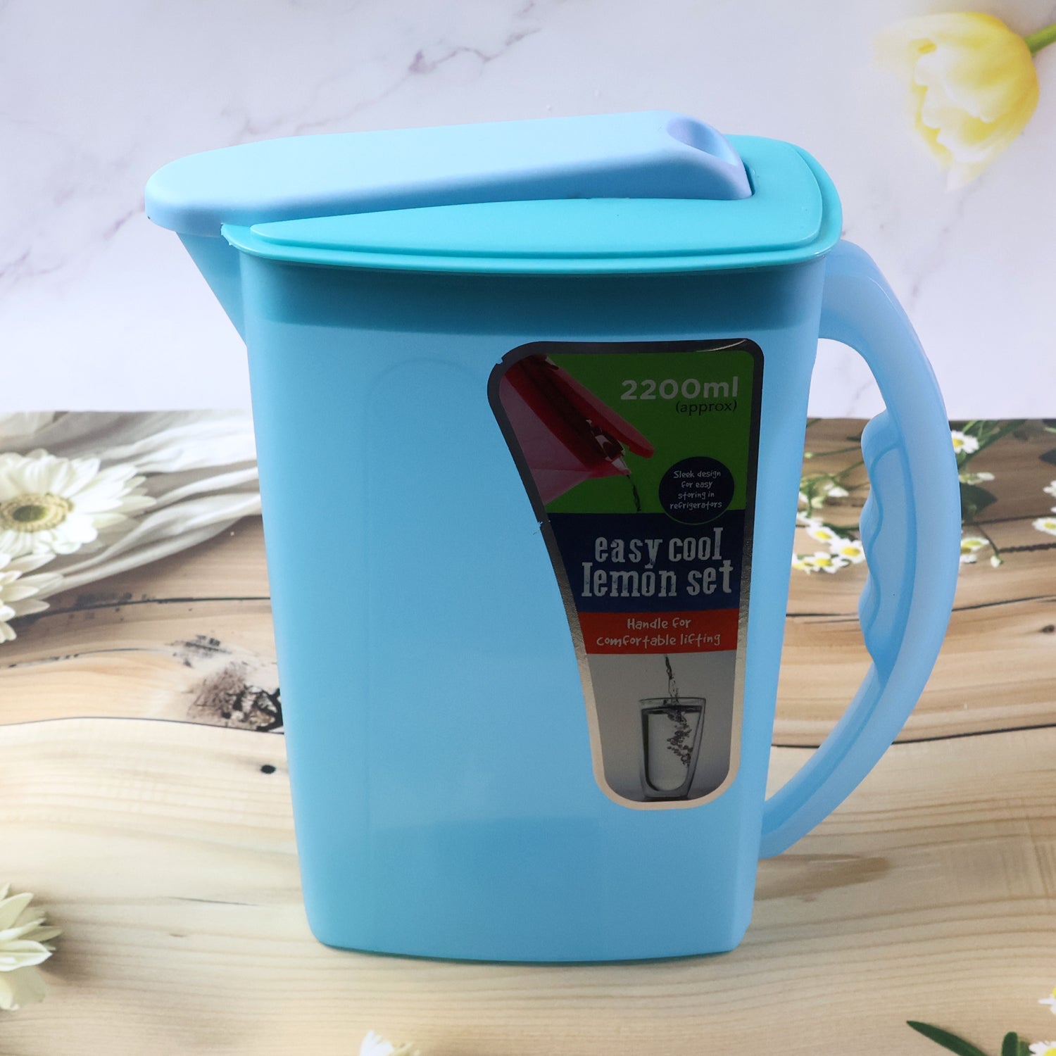Easy Cool Lemon Set Water Jug With Lid  Handle (Approx. 2200 Ml)