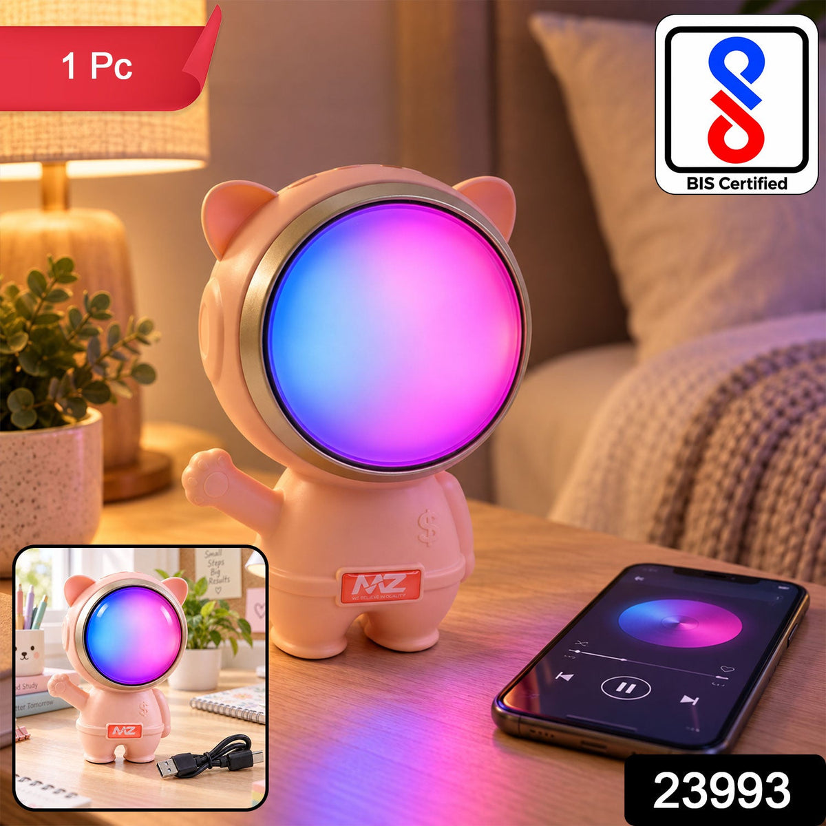 Astronaut Wireless Bluetooth Speaker With Color Changing Light And Usb-c Bis Certified (1 Pc)