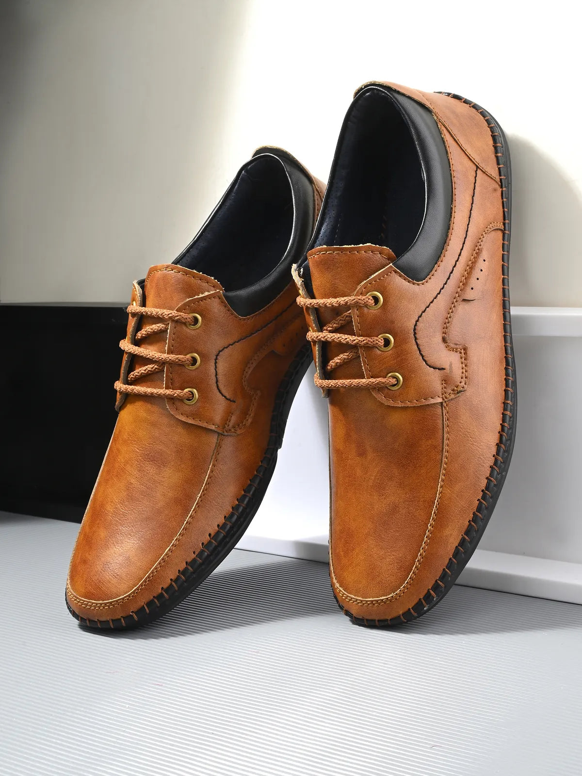 Tan Lightweight Comfort Summer Trendy Premium Stylish Sneakers For Men: Size-10