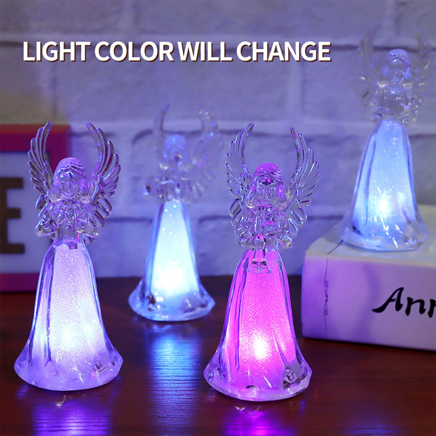 Decorative Led Light-up Angel Figurines (12 Pc)