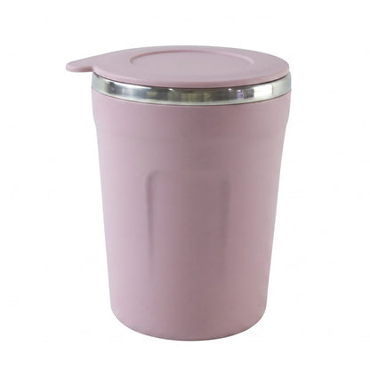 Apex Cozy Coffee Mug 450 Ml With Lid And Steel Rim For Desk Use (1 Pc)