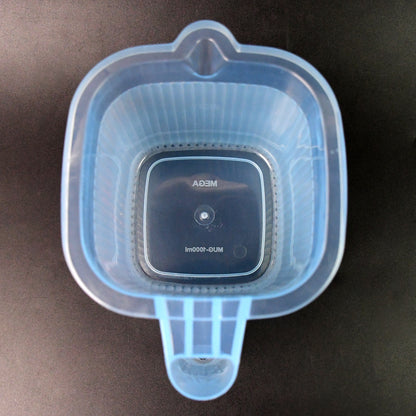 Set of four transparent plastic water mugs in mixed colors, 1000 ml capacity, ideal for bathroom or home use by Wukusy.