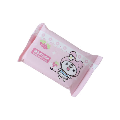 Cartoon Printed Soft Wet Wipes Pack 10 Pc (1 Pack X 10 Pc)