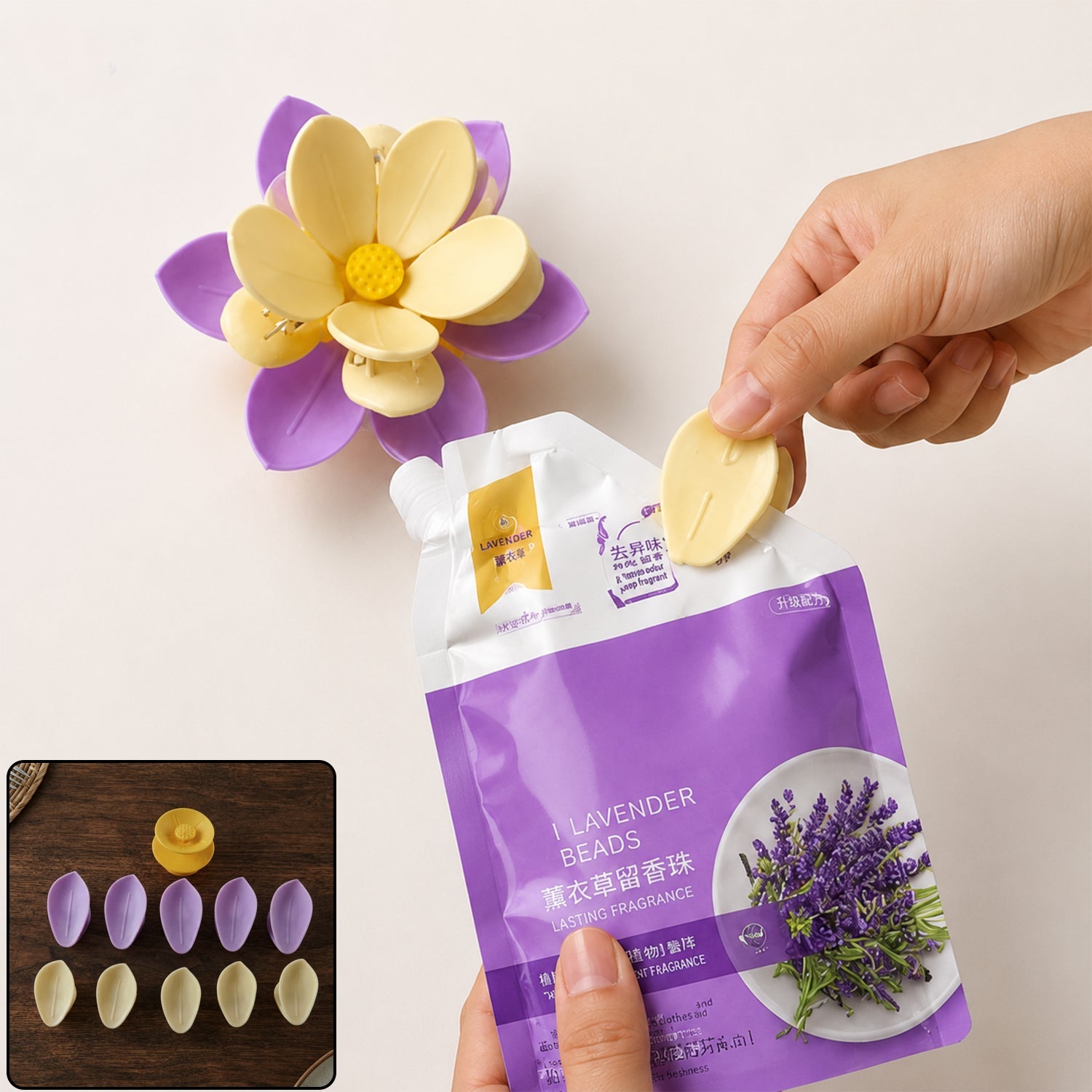 Double Layer Plastic Flower Food Bag Sealing Clips For Kitchen Storage (10 Pcs)