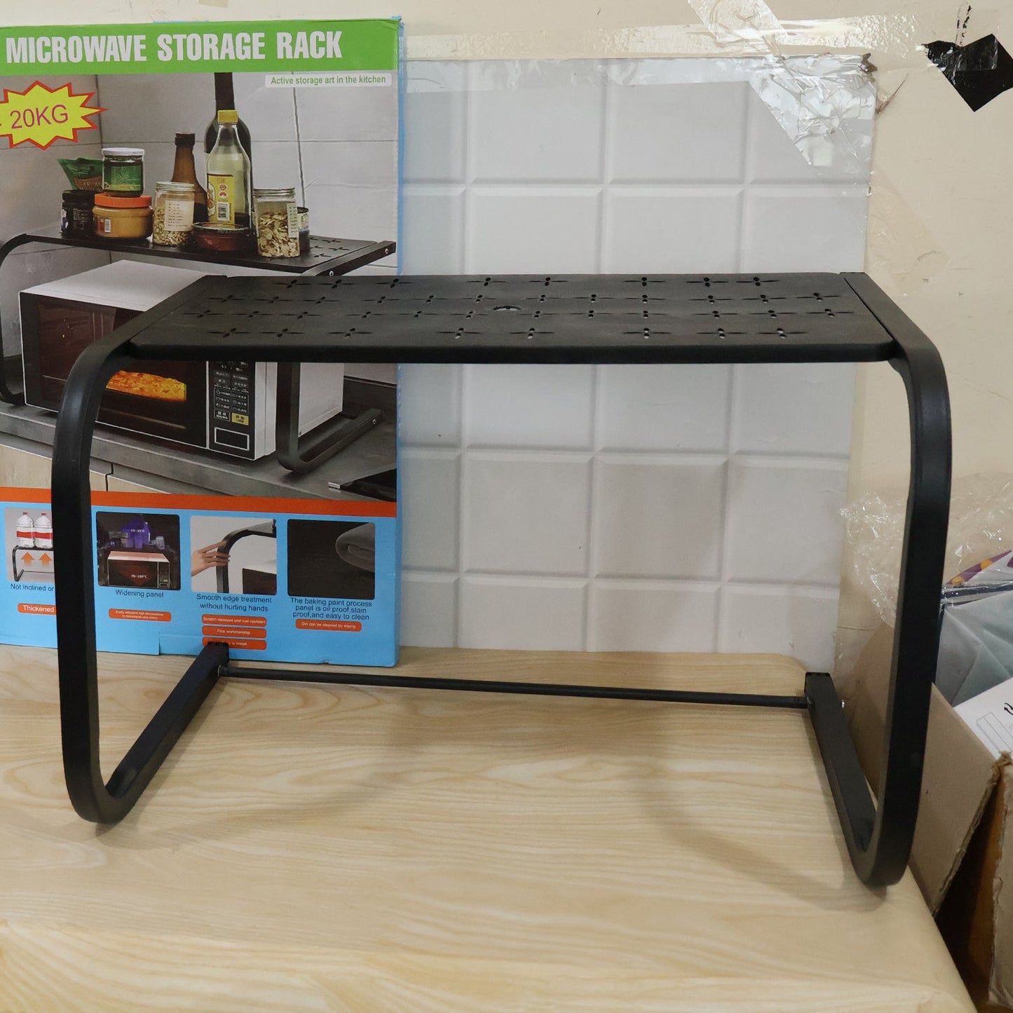 Metal Kitchen Microwave Oven Storage Rack Stand Countertop Organiser (1 Pc)