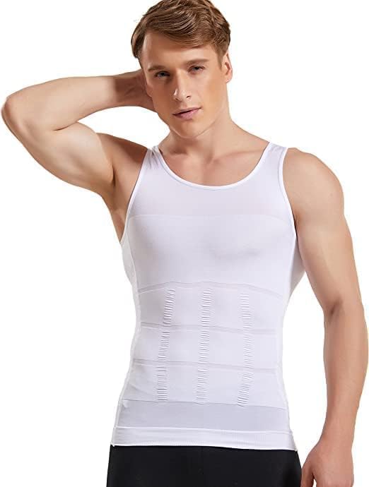 Premium Tummy Control Undershirt Abs Abdomen Slim Stretchable Vest For Men (Pack Of 1) = M