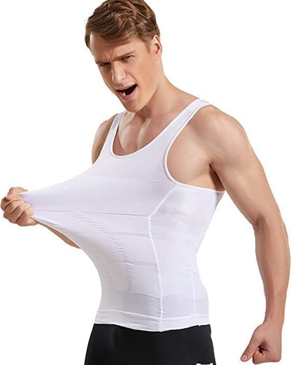 Premium Tummy Control Undershirt Abs Abdomen Slim Stretchable Vest For Men (Pack Of 1) = M
