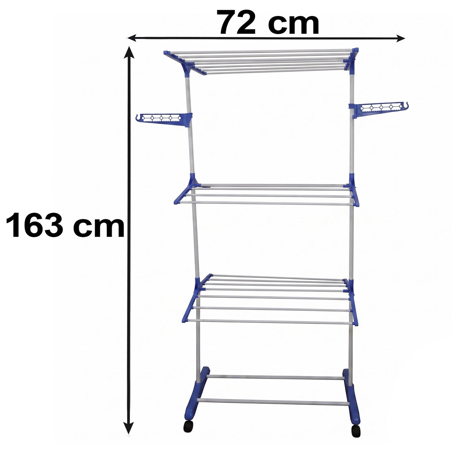 3 Layer Foldable Clothes Drying Stand With Wheels For Home And Balcony Use (1 Pc)