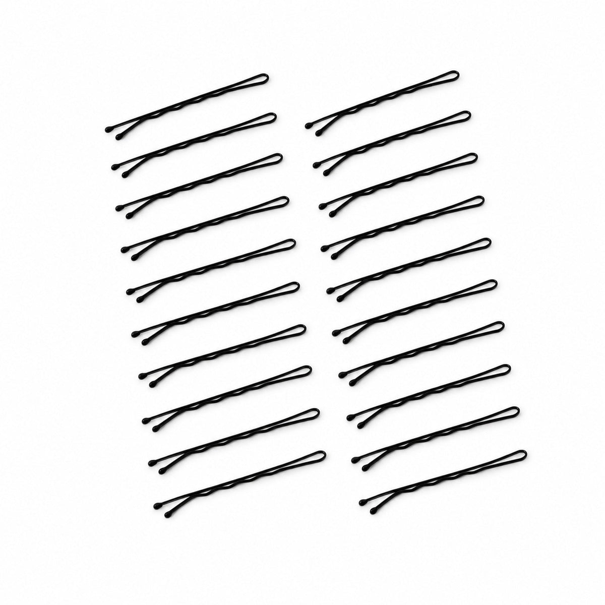 Set of 20 Wukusy metal bobby hair pins with wavy grip and rounded tips, ideal for everyday styling and secure hair hold.