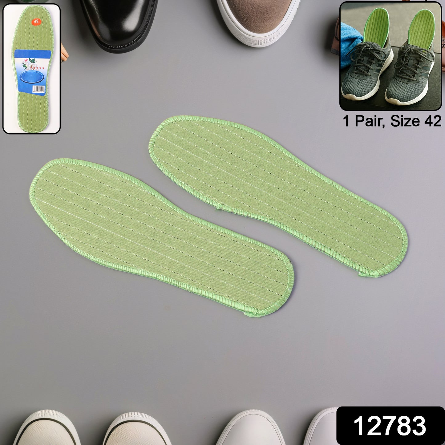 Premium Comfort Shoe Insoles For Daily Foot Support Size 42 (1 Pair  Mix Design)