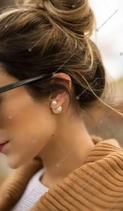 Stylish Pearl Hollywood Earring – Push Back Alloy Earrings