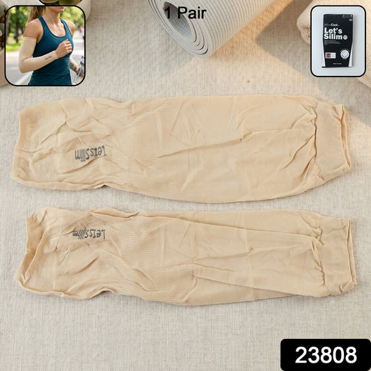 Pair of Wukusy UV sun protection cooling arm sleeves in black, designed to shield skin from sun and keep arms cool.