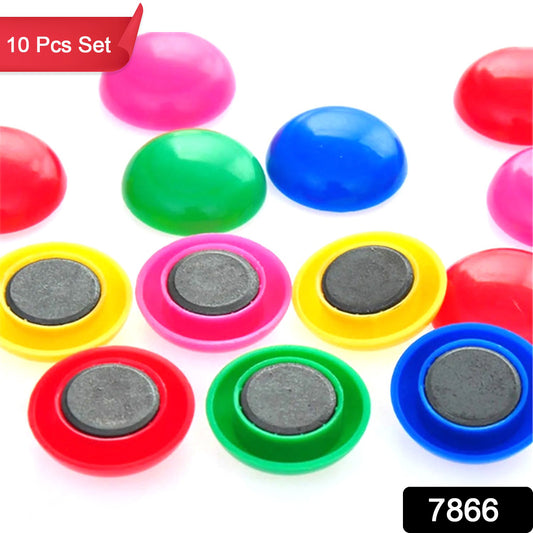 Set of 10 round magnetic buttons by Wukusy, durable magnetic toy set for children, ideal for experiments and home improvement projects.