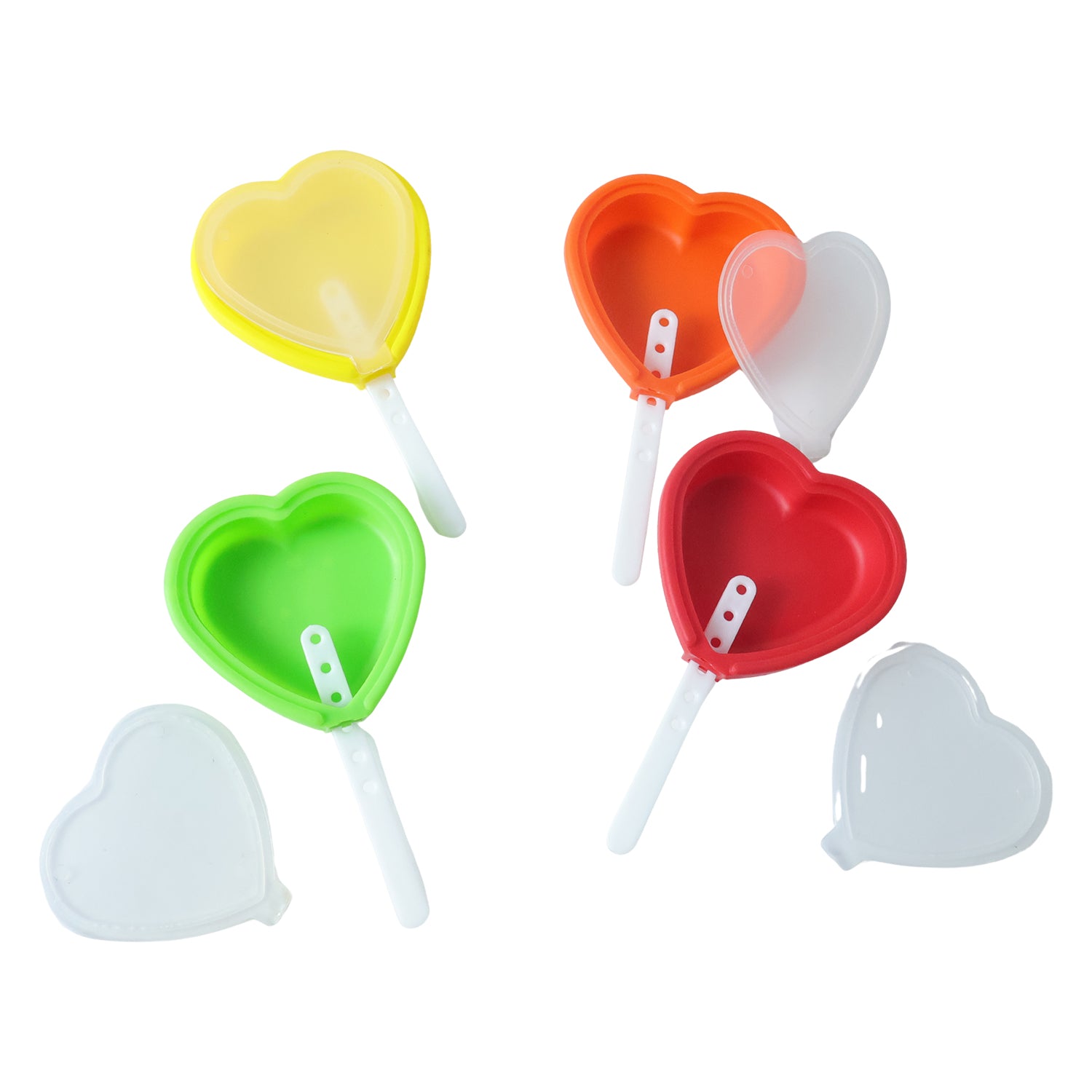 Premium Heart Shape Silicone Popsicle Mold Set 4 Pc
