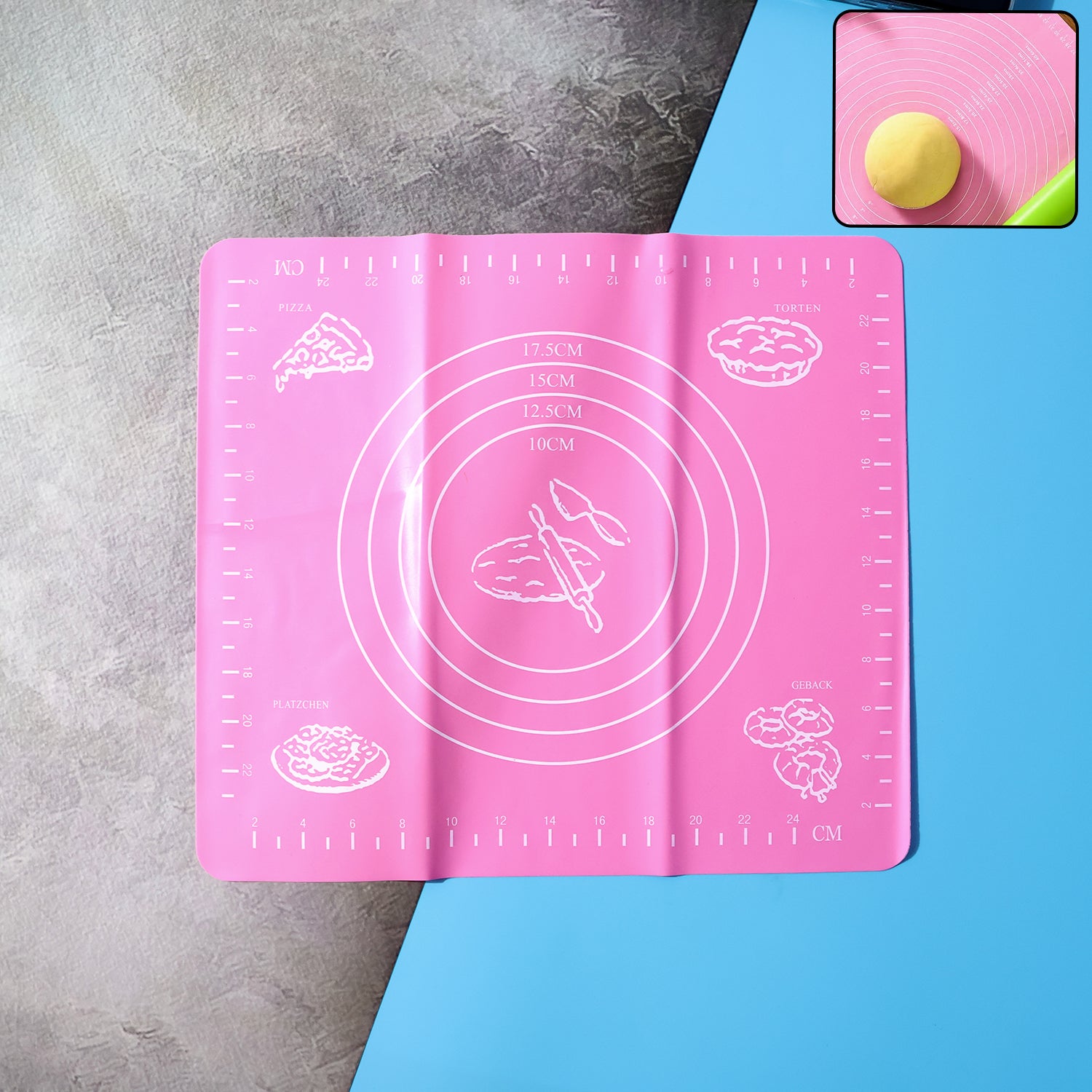 Non-stick Dough Rolling  Baking Mat - (1 Pc  29x26 Cm)