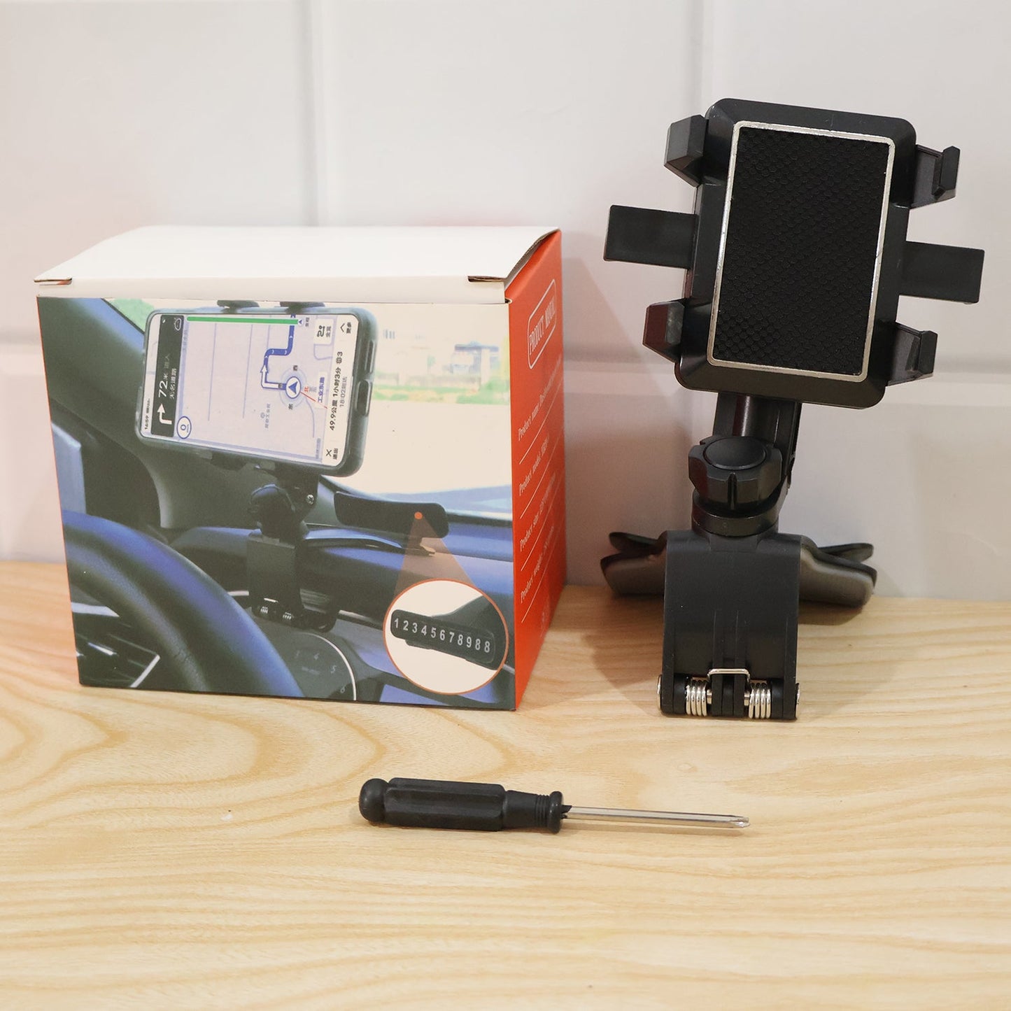 360 Degree Rotating Car Phone Holder With Adjustable Dashboard Clip Stand (1 Pc)