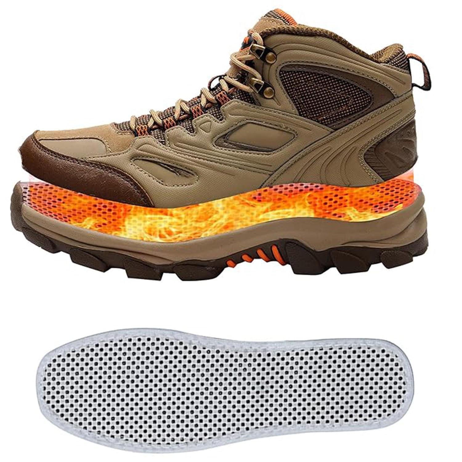 Wukusy unisex magnetic self-heating shoe insoles with tourmaline for warmth and comfort, designed for men's and women's footwear.