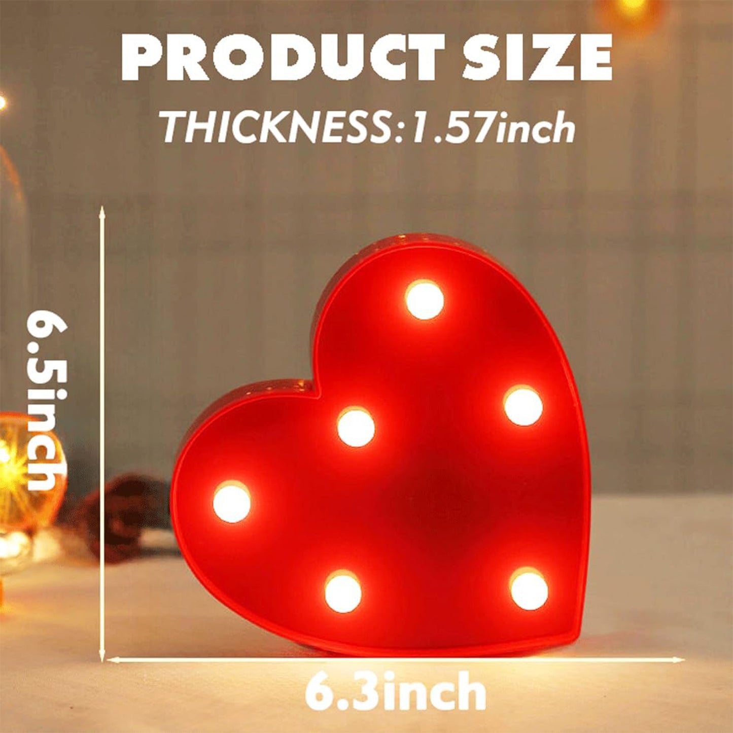 Heart Shape Led Decorative Night Light (1 Pc)