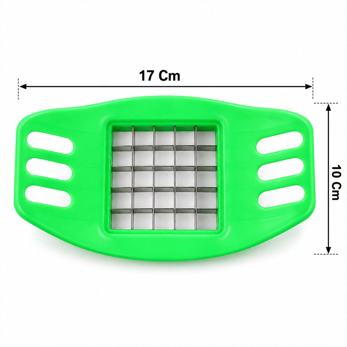 Wukusy French fry potato grid cutter with stainless steel blades, 17x10cm, for easy uniform fry cutting.