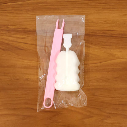 Wukusy long handle silicone bottle cleaning brush, 32 cm, with flexible bristles for thorough cleaning of bottles and narrow containers.