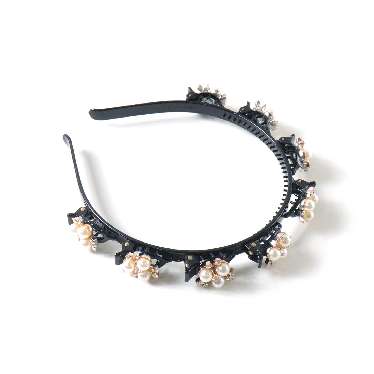 Stylish Pearl Embellished Floral Hairband For Girls  Women (1 Pc)
