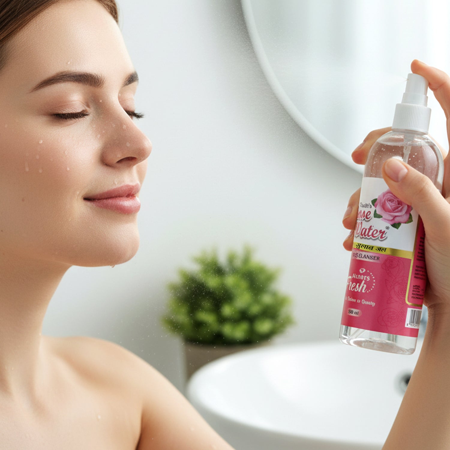 Rose Water Face Cleanser Spray Bottle (1 Pc 500 Ml)