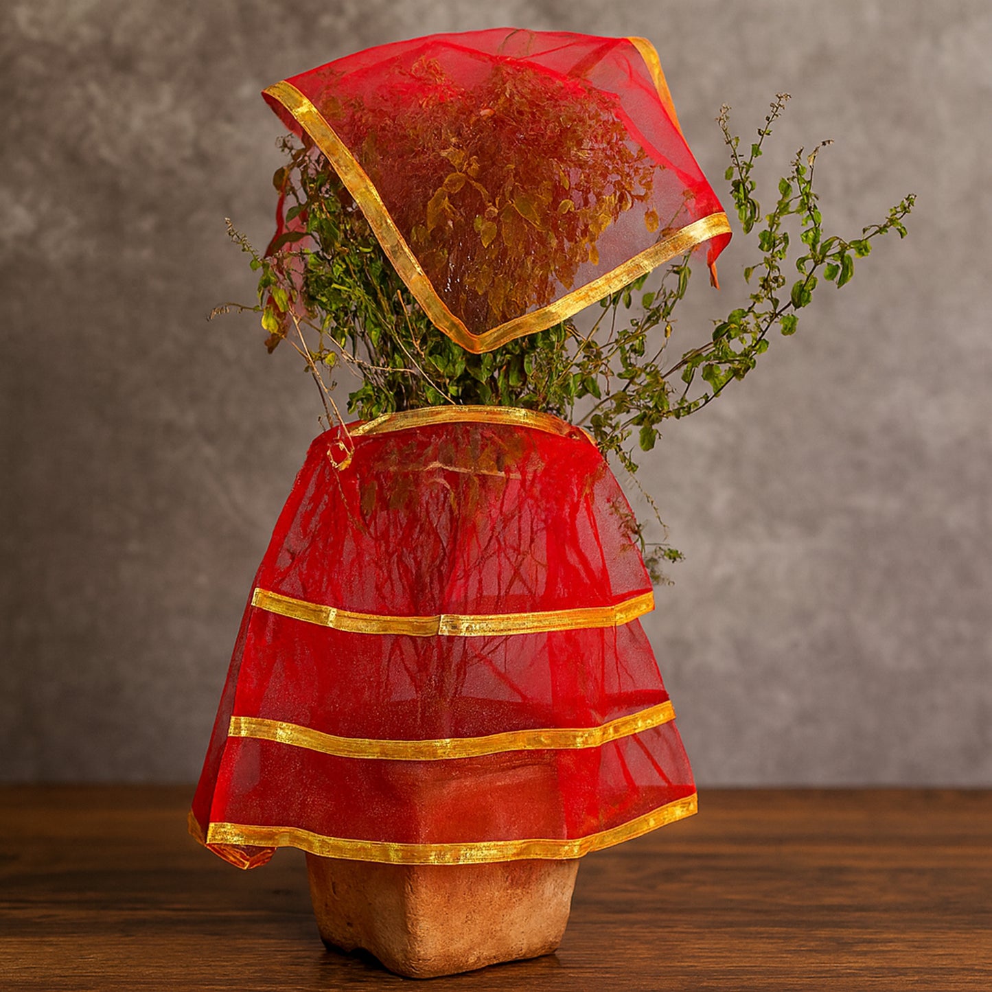 Premium Tulsi Vastra Pooja Cloth  2-piece Set