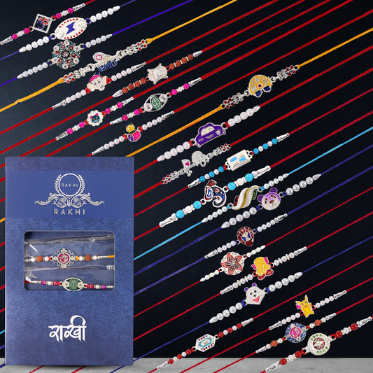 Premium Wukusy designer Rakhi gift box featuring traditional and trendy collection with vibrant rakhi designs.