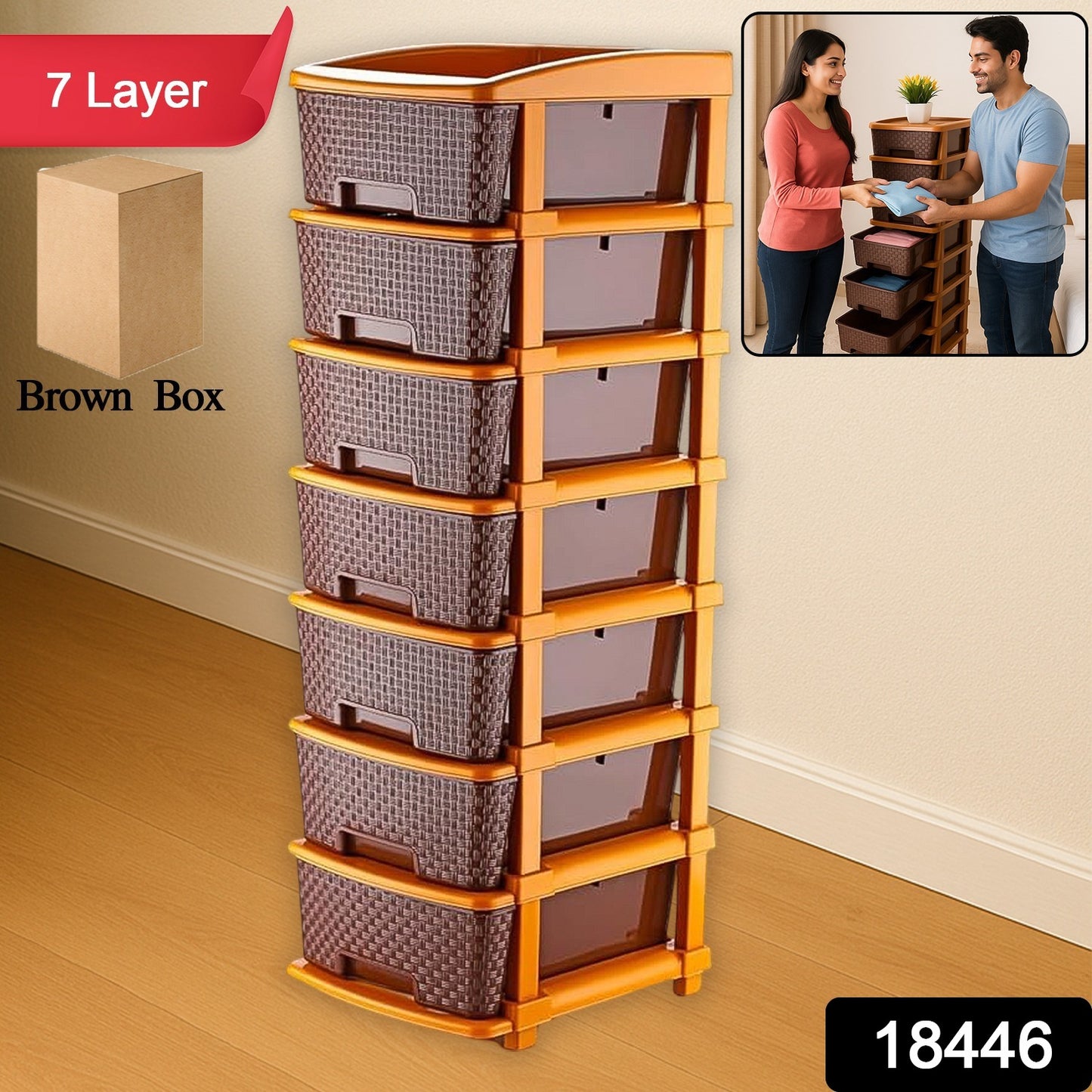7-layer Multipurpose Plastic Storage Drawer Organizer