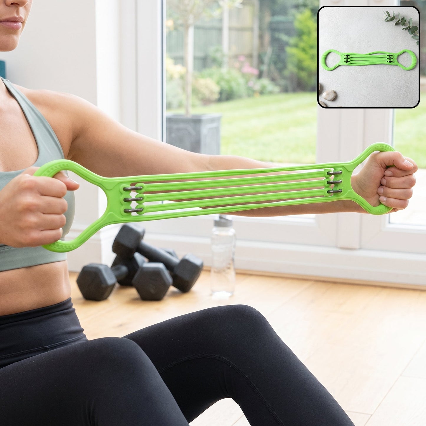 5 Tube Silicone Chest Expander Resistance Band For Home Gym Workout (1 Pc)