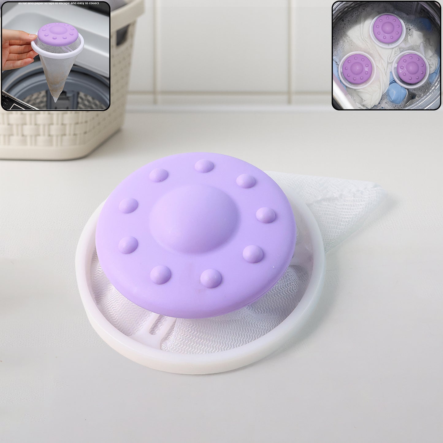 Floating Washing Machine Lint Mesh Filter Bag (1 Pc)