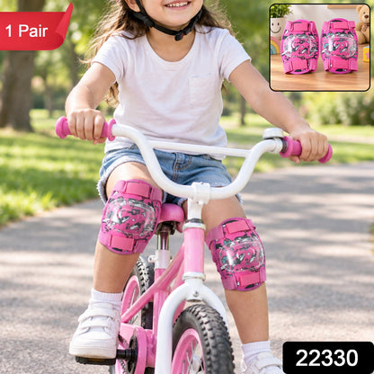 Wukusy adjustable kids knee protection pads for cycling, skating, and scooter play, shown with padded knee guards in vibrant colors.