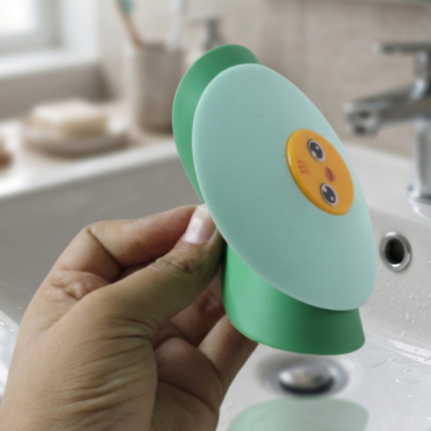 Cute Duck Design Silicone Sink Drain Stopper With Suction Base 1 Pc