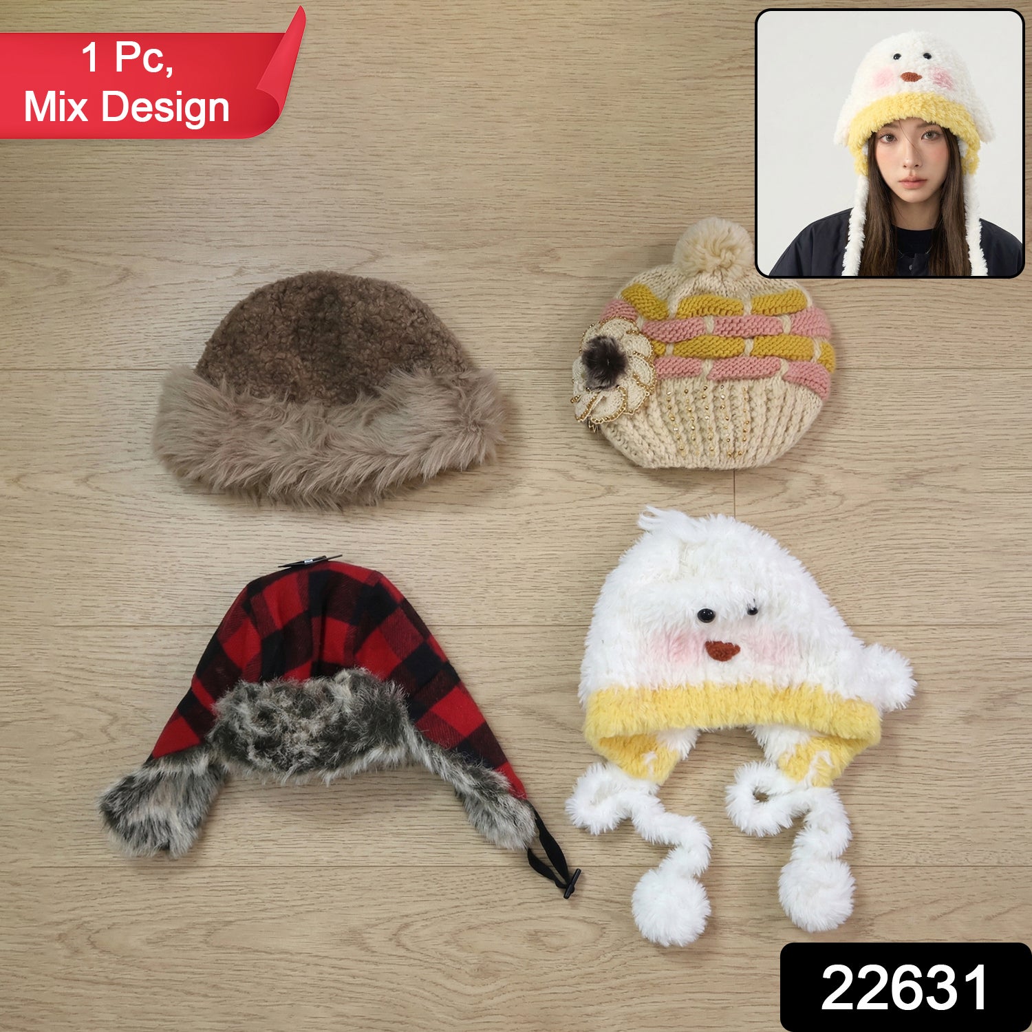 Winter Warm Woolen Cap And Lightweight Summer Fashion Cap (1 Pc Mix Random Design)