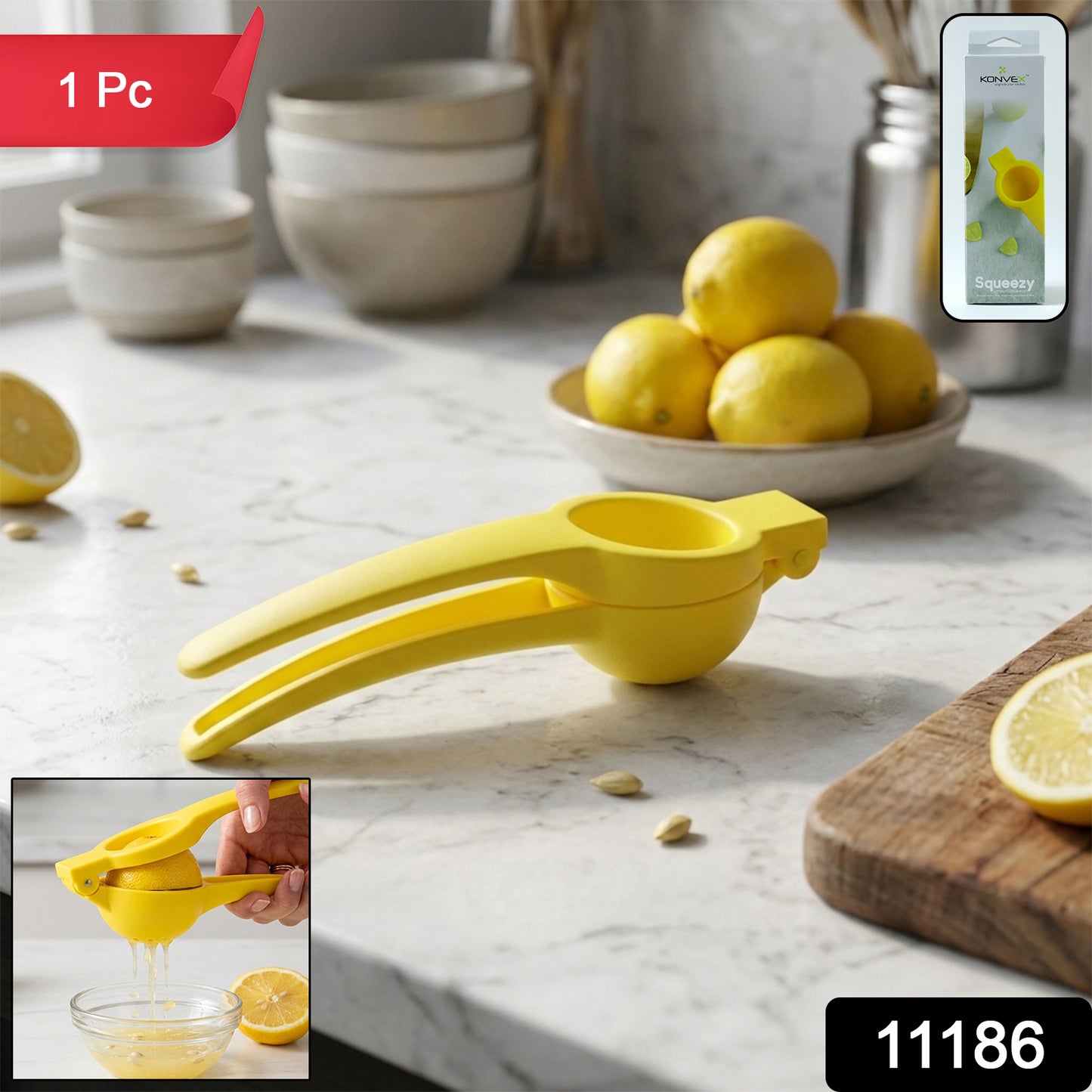 Konvex Hand Press Plastic Lemon Squeezer (1 Pc)