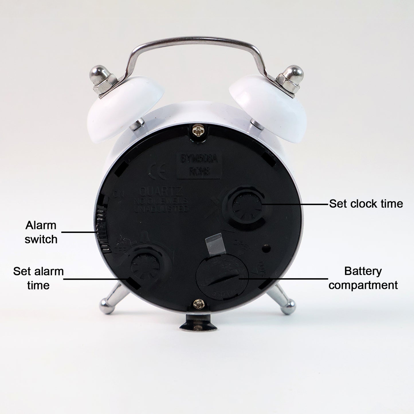 Small Twin-bell Analog Alarm Clock - (1 Pc)