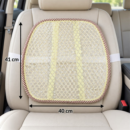 Wukusy car seat mesh back support with curved frame and elastic strap backrest